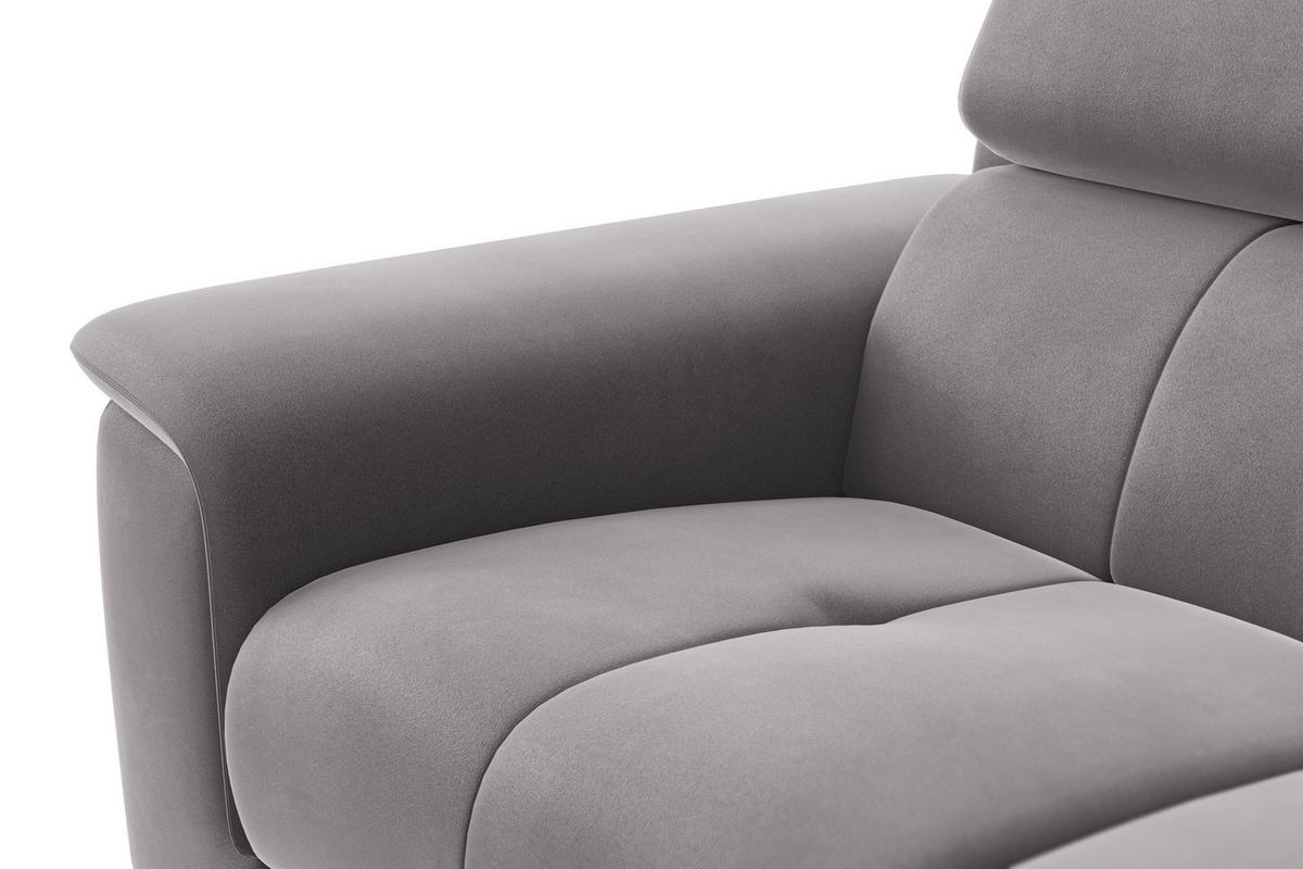 SOFA FIERO 2-Sitzer, Dunkelgrauer Veloursstoff - Dunkelgrau/Schwarz, Holz/Textil (170/82/103cm) - Courtois Laville