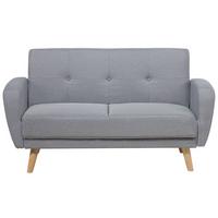 2-SITZER-SCHLAFSOFA Polyester Grau Florli - Hellgrau, Textil (155/82/85cm) - Beliani