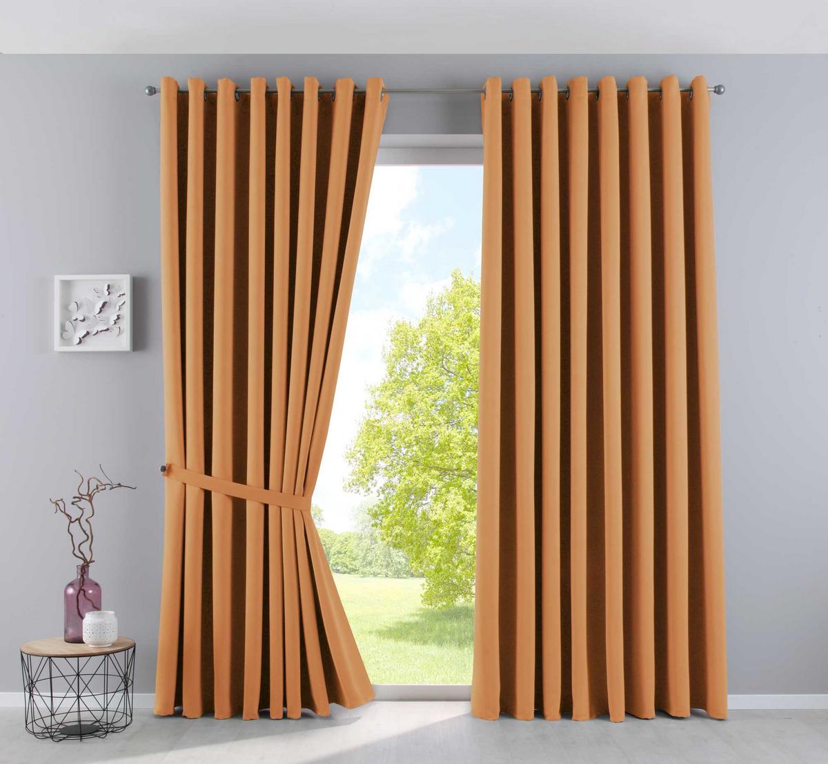VORHANG »NEW YORK« HxB 245x295 cm Orange - Orange, Textil (295/245cm) - Gardinenbox