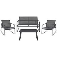 LOUNGE SET 4-Sitzer Metal Schwarz Barrea - Schwarz, Metall - Beliani