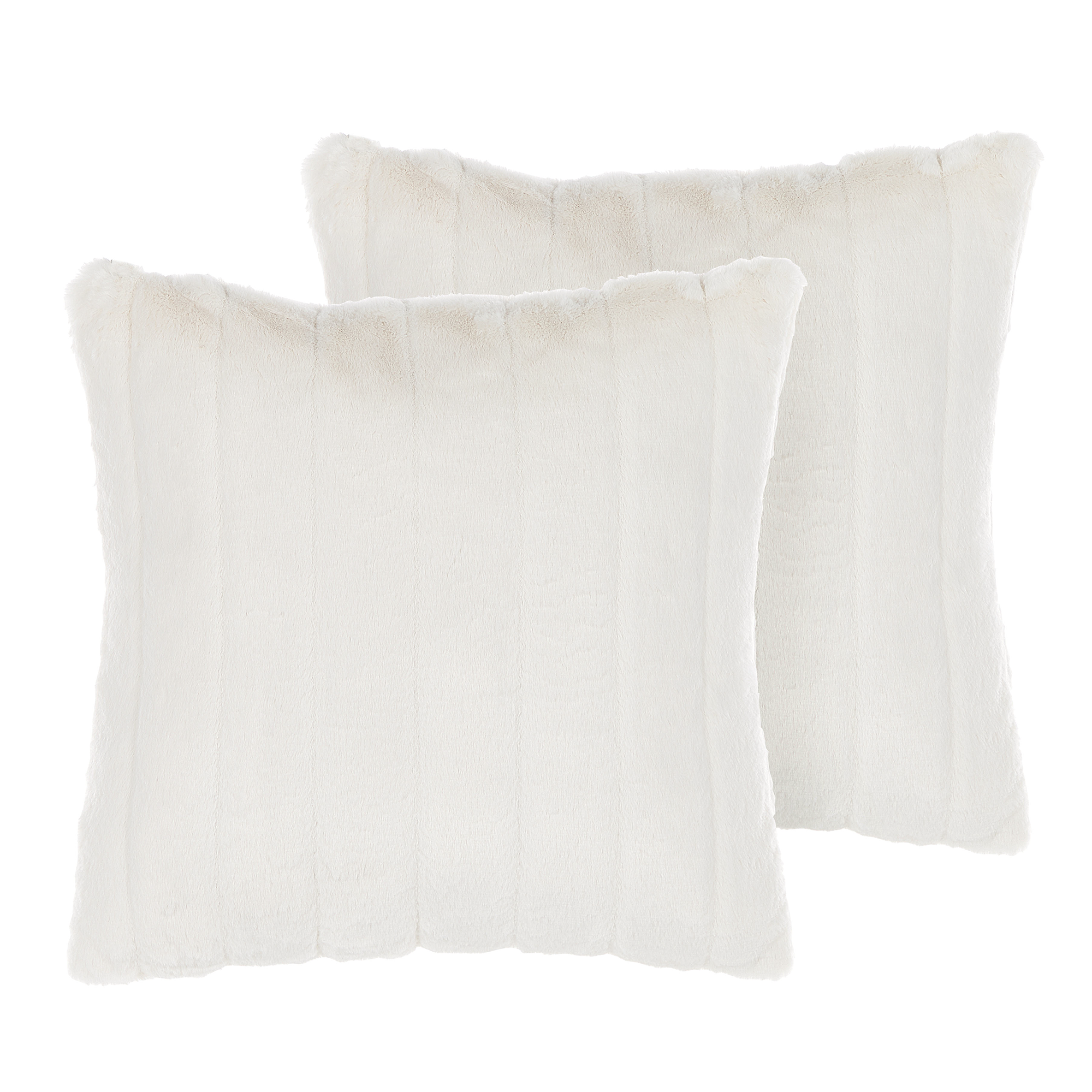 DEKOKISSEN 2er-Set Weiß 45/45 cm Pumila - Weiß, Textil (45/45cm) - Beliani