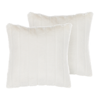 DEKOKISSEN 2er-Set Weiß 45/45 cm Pumila - Weiß, Textil (45/45cm) - Beliani