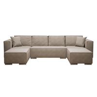 WOHNLANDSCHAFT Vinoria Beige 327/180/82 cm mit Schlaffunktion - Chromfarben/Beige, Textil/Metall (327/82/180cm) - AX Living