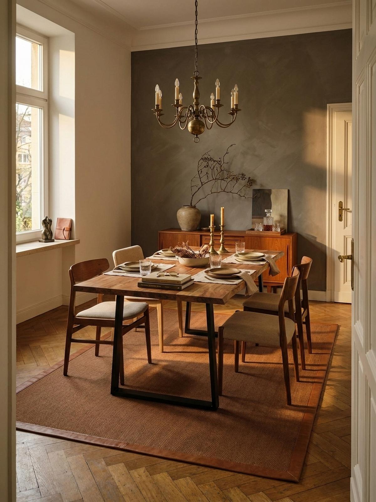 ESSTISCH Massivholz Baumkante Schwarz Metall Handgefertigt TARN, Goldbraun-Schwarz 120x60x76 cm - Schwarz/Braun, Holz (60/120/76cm) - KADIMA DESIGN