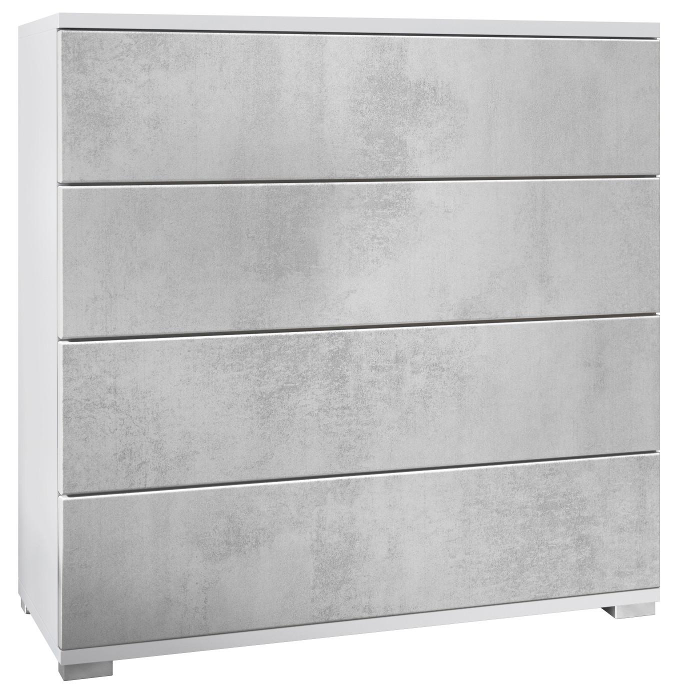 KOMMODE Pavos Beton Oxid Optik - Hellgrau, Holzwerkstoff (76/76/35cm) - Vladon