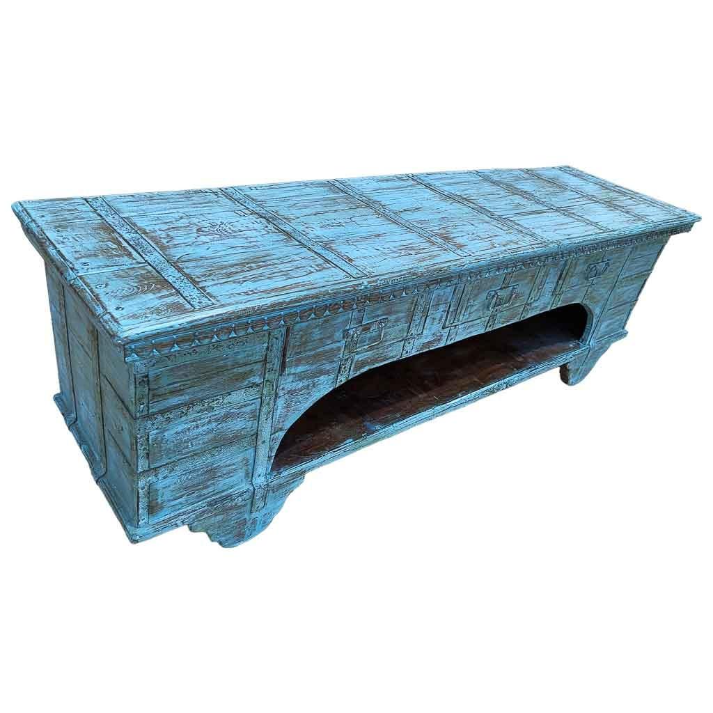 TV-LOWBOARD aus Holz, 175x45x57cm - Blau, Holz (175/57/45cm) - Wanderlust
