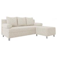 SCHLAFSOFA Dover mit Polsterhocker - Chromfarben/Beige, Holz/Kunststoff (192/86/80cm) - MIRJAN24