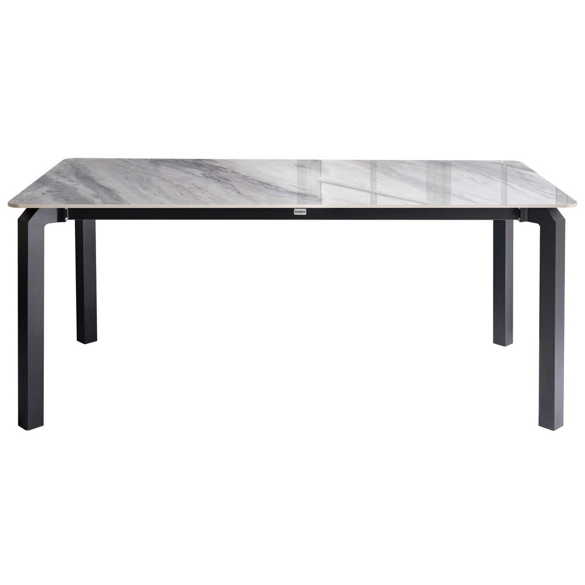 GARTENTISCH 180/90 cm Stein Grauer Marmor Feletto - Grau, Stein (180/90/76cm) - Beliani