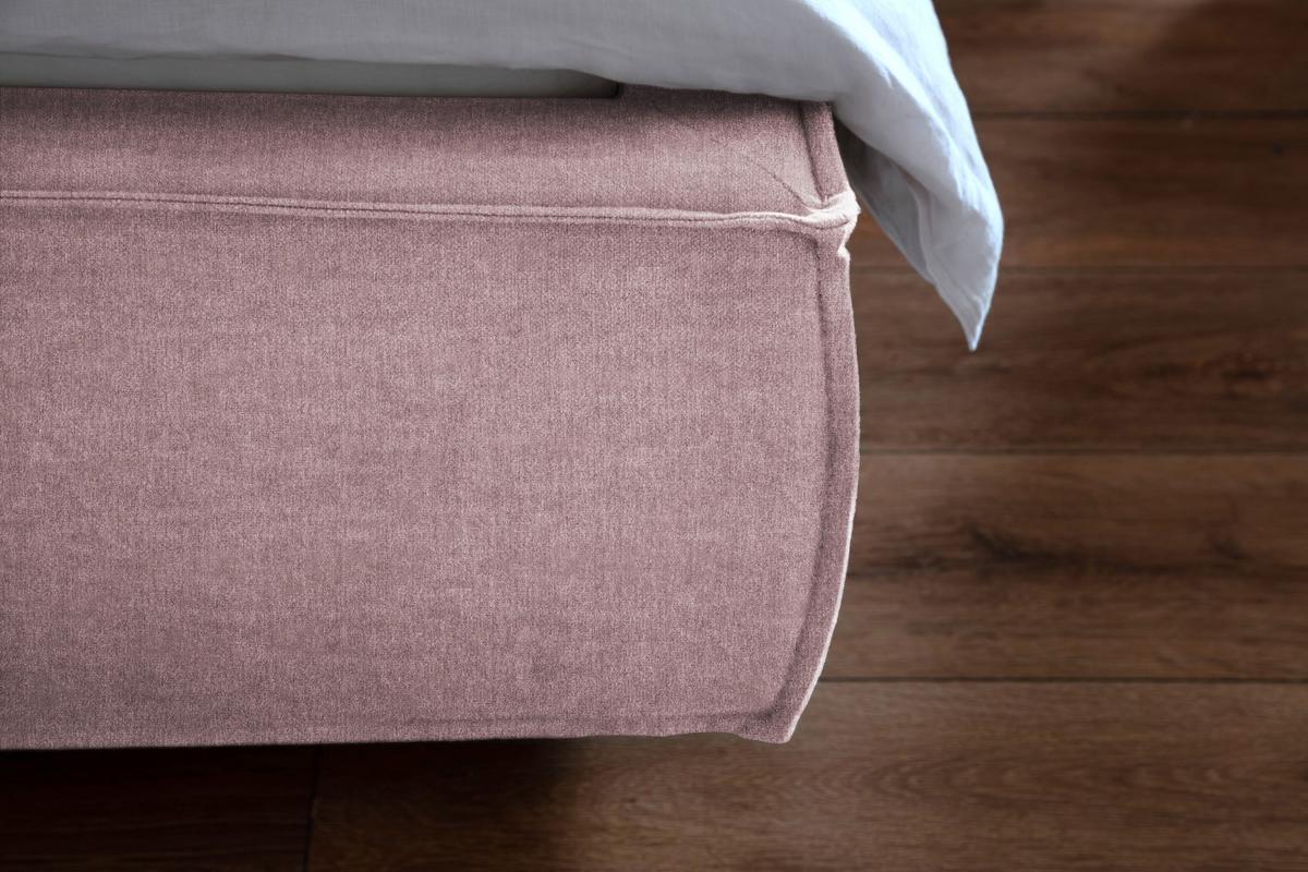 POLSTERBETT CARLO Pink Flachgewebe - Rosa, Textil (200/200cm) - KAWOLA