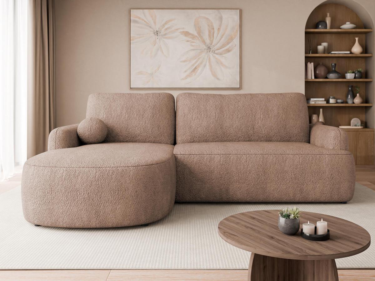 ECKSOFA Loridu, Seite: Links - Schwarz/Rosa, Holz/Kunststoff (250/174cm) - MIRJAN24