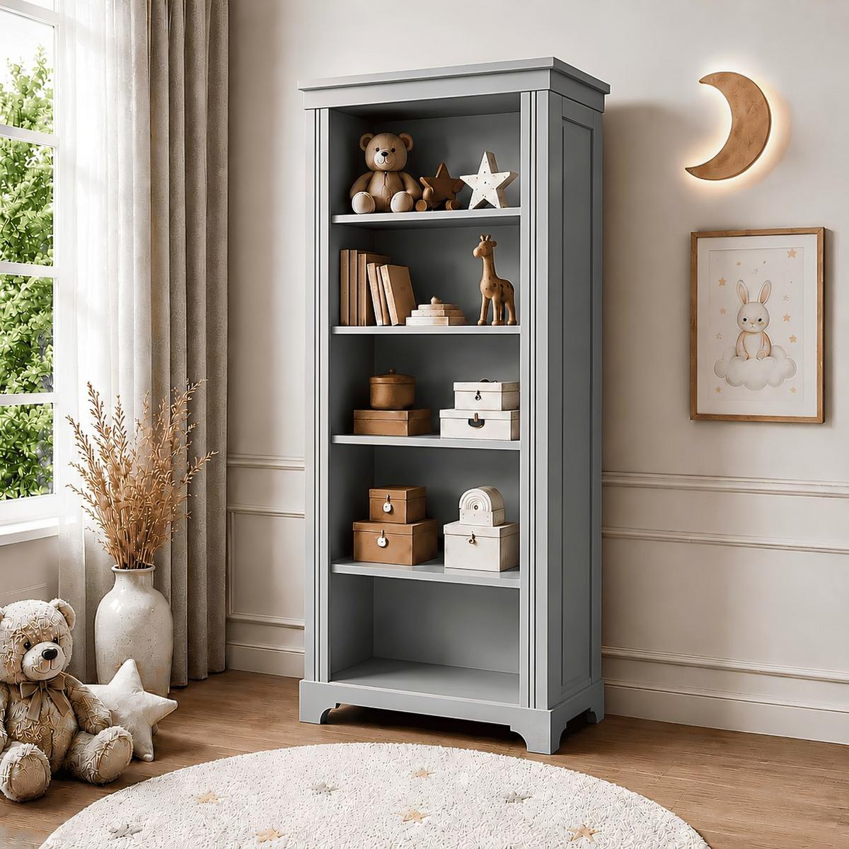 WALL shelf TWINKLE für das Kinderzimmer Grau matt - Grau, Holzwerkstoff (81/180/48cm) - Lookway