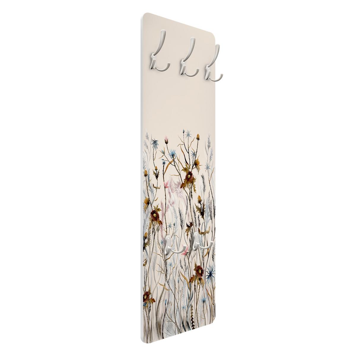 WANDGARDEROBE - Wilde Trockenblumenwiese 34/105 cm - Beige, Holzwerkstoff (34/105/1.6cm) - Bilderwelten