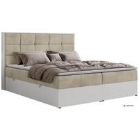 BOXBETT ALVIT 160/200 - Beige Velvet - Topper Visco - H3 - Beige/Schwarz, Kunststoff/Textil (160/200cm) - MKS