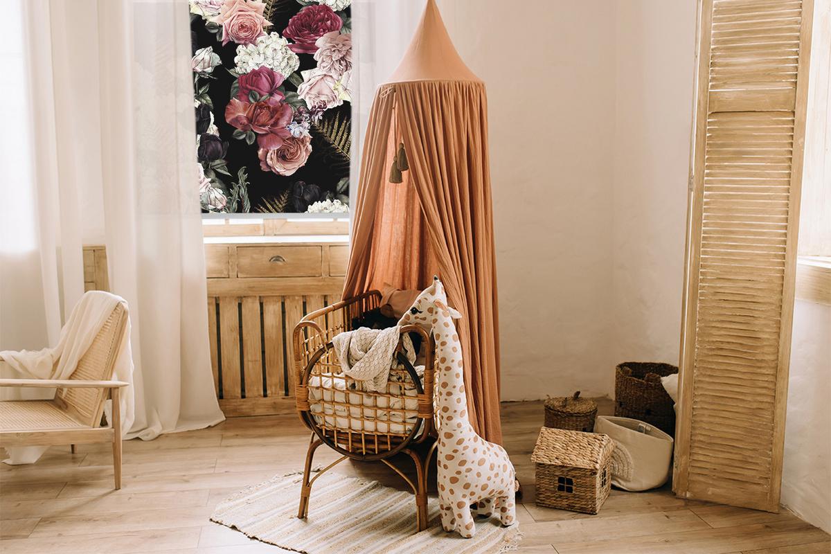 INNENROLLO - Fensterrollo - Rollo - 120x140 cm - Rosenstrauß - Pink, Kunststoff (120/140/0.5cm) - TULUP