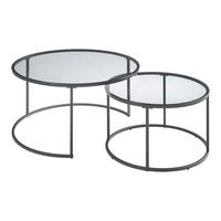 COUCHTISCH-SET 2 TLG. Kokkola - Schwarz, Metall (80/80/45cm) - [en.casa]