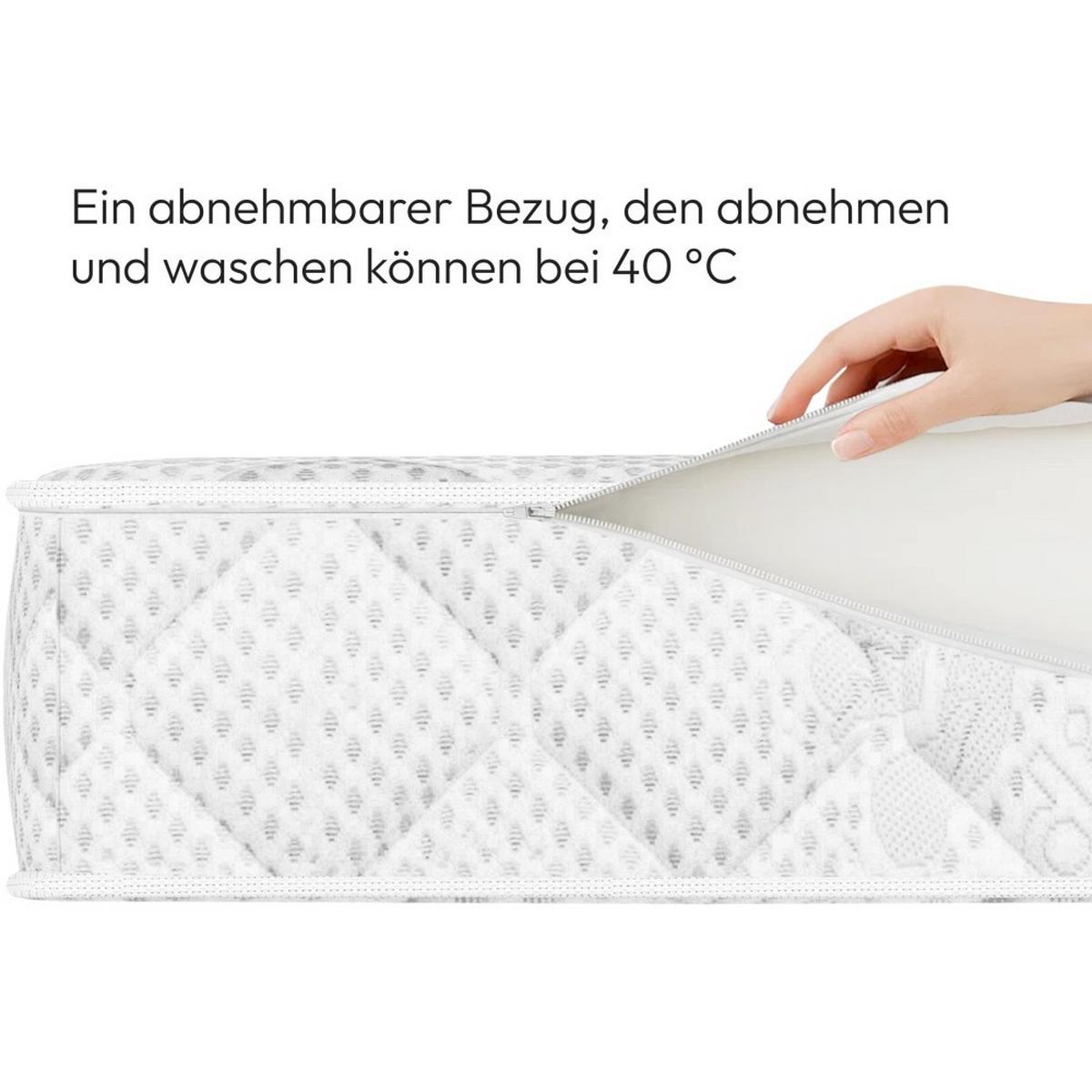 FEDERNKERNMATRATZE Mediro Form 20 cm,7-Zone, mit Hoch-Elastischer-Schaum, H2, 140x200 - Weiß, Kunststoff (140/200cm) - Beautysofa