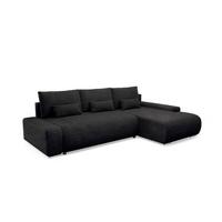 ECKSOFA Ivana 3 Sitzplätze Schwarz - Schwarz, Holz (265/172cm) - Petits-meubles