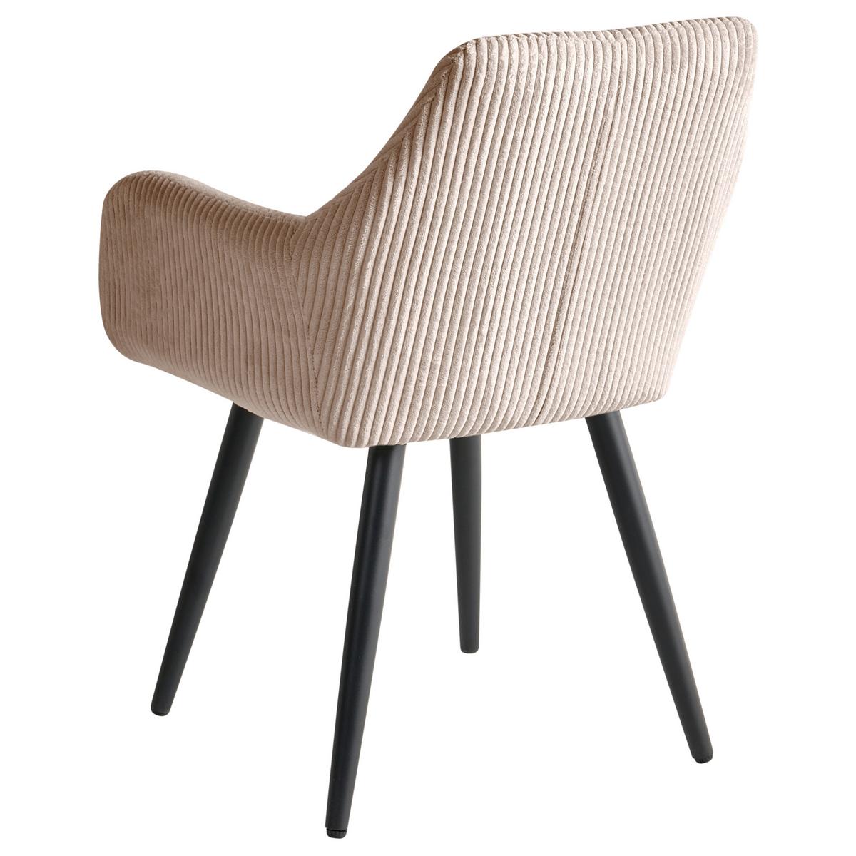 ESSZIMMERSTUHL 2er Set Cord Beige Mori - Beige, Textil/Metall (56/83/64cm) - Beliani