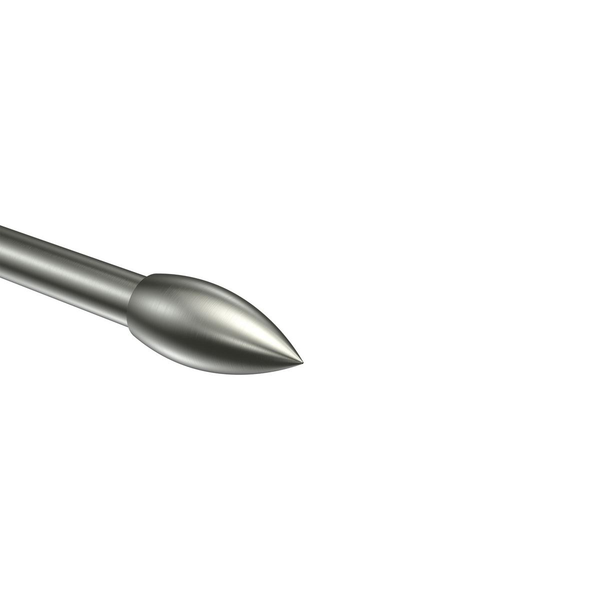 ENDSTÜCKE FÜR GARDINENSTANGEN 16 mm Ø, Poveda Edelstahl-Optik, Packung 2 Stück - Edelstahlfarben, Metall (5.4/2.5/2.5cm) - INTERDECO