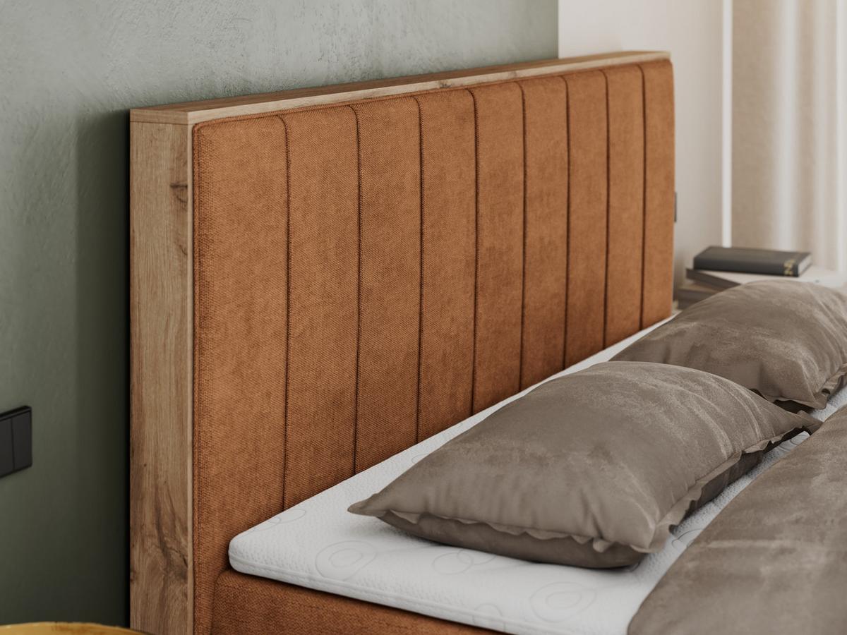 BOXBETT BELLISSIMO 140/200 Orange Struktur - H4 - Orange, Holz/Textil (140/200cm) - MKS