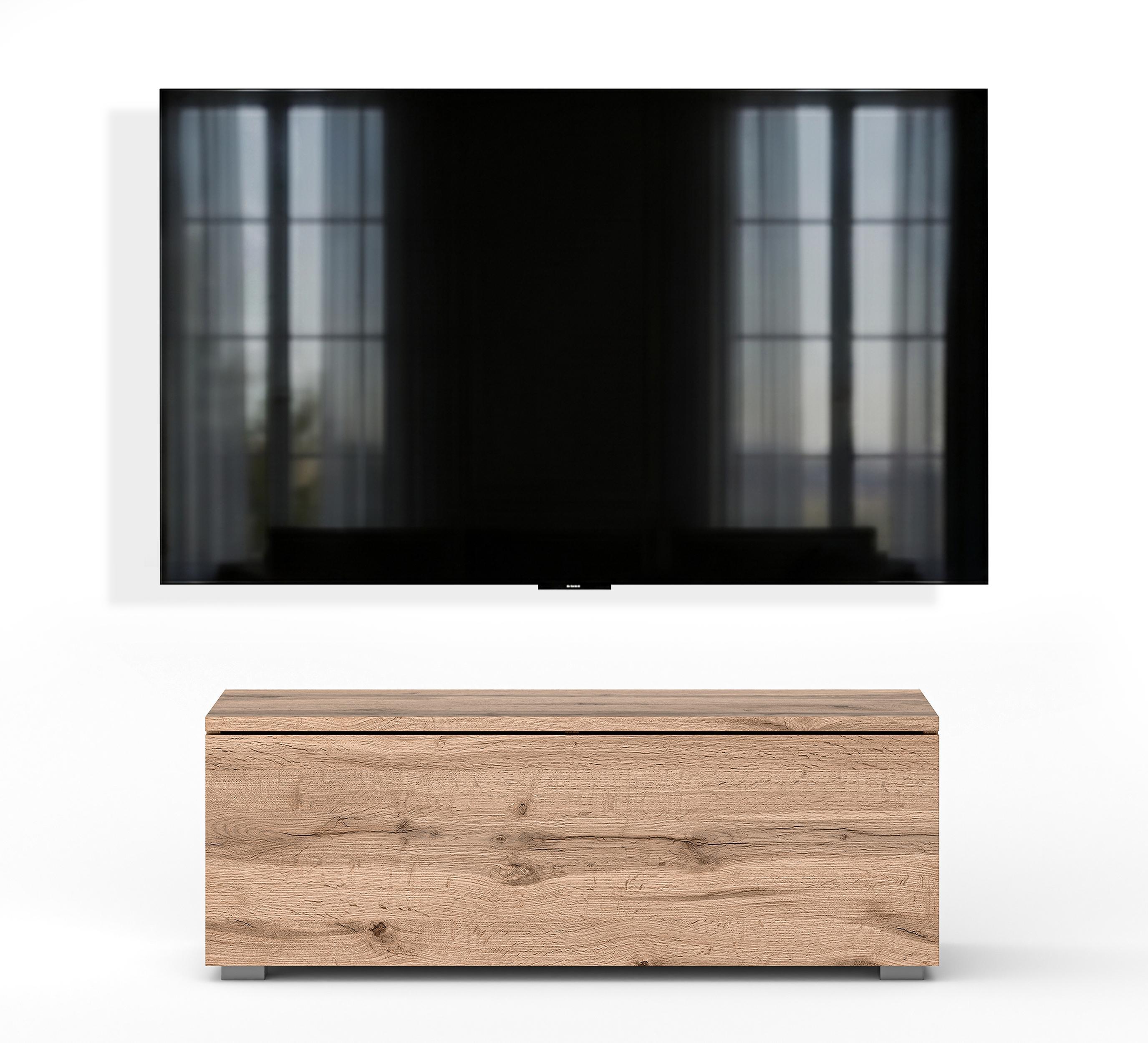 LOWBOARD Barvo 100 Eiche Wotan 100/36,5/32 cm – hängend oder stehend - Braun, Holzwerkstoff/Kunststoff (100/36.5/32cm) - AX Living