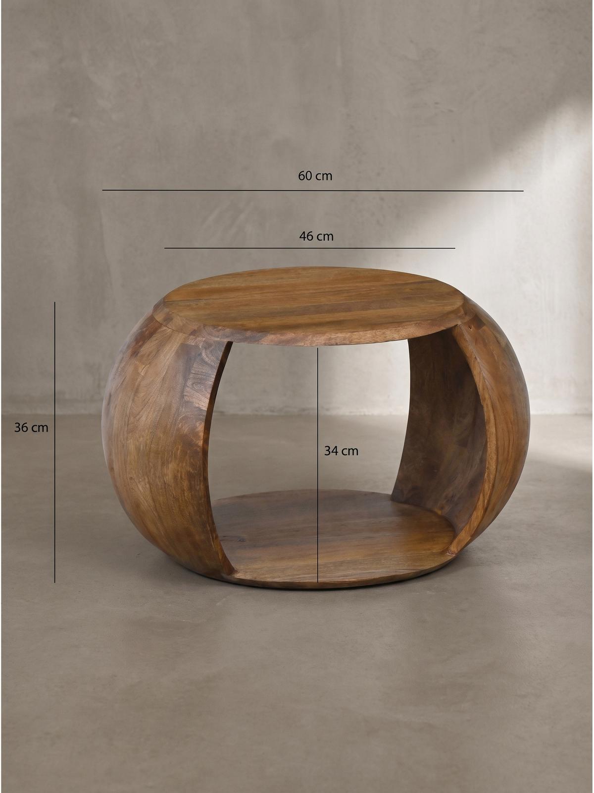 COUCHTISCH ANTEQUERA, Mango Massivholz, mit Stauraum, 60 x 46 x 36 cm - Dunkelbraun/Braun, Mangoholz/Holz (46/60/36cm) - KADIMA DESIGN