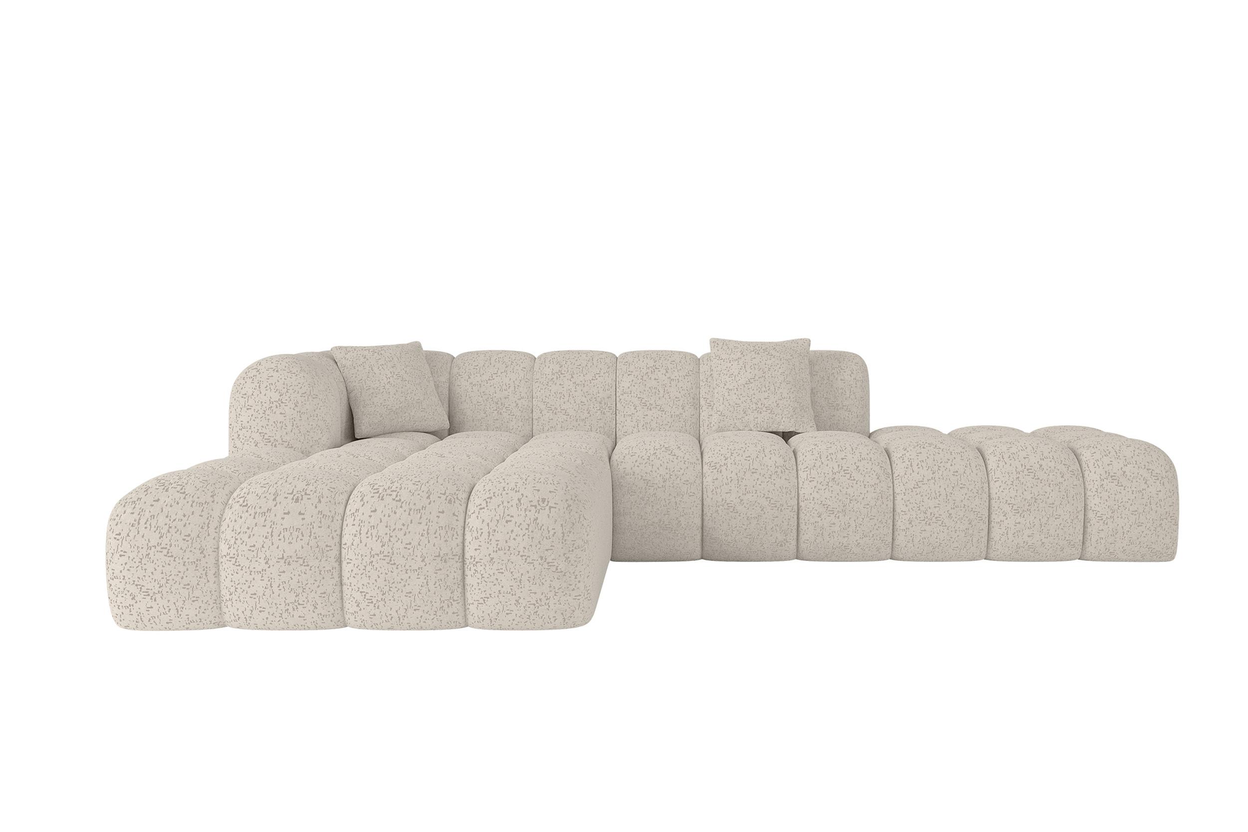 ECKSOFA Ottomane Links OLEA-L2 - 289x176x71 cm Beige - Beige/Schwarz, Holzwerkstoff/Kunststoff (289/176cm)