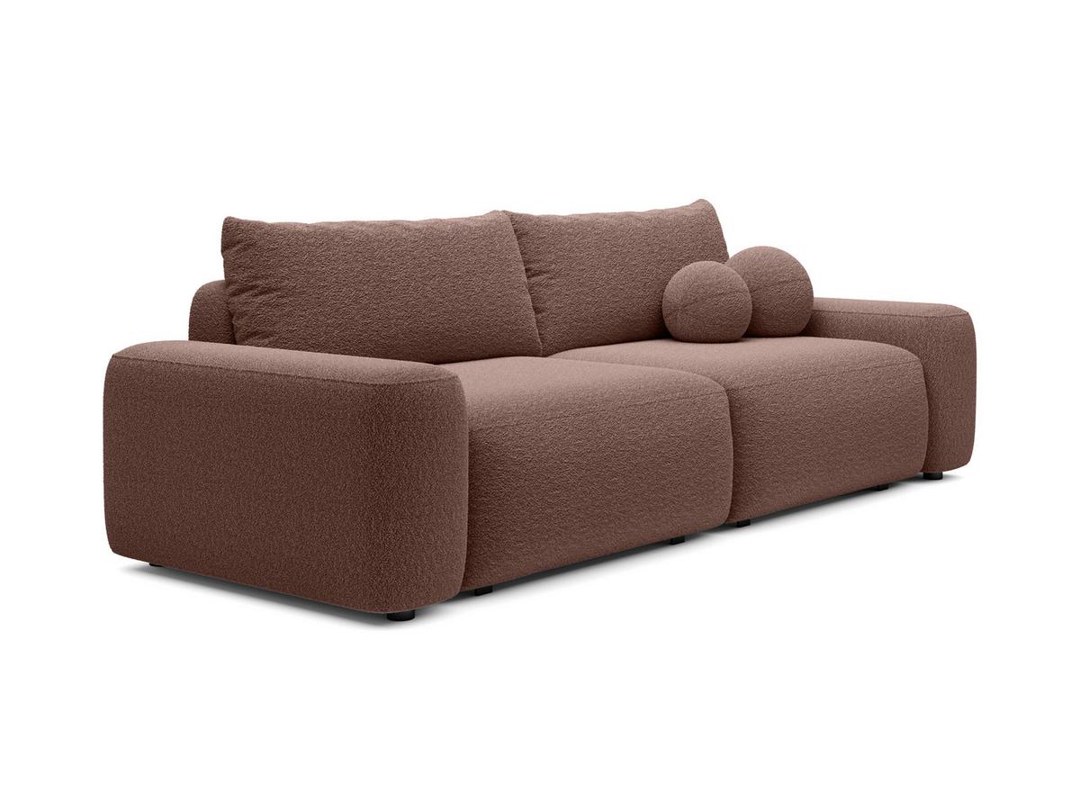 BETTSOFA RUOTA Braun Bucle-Stoff mit Schlaffunktion - Braun, Textil (105/87/257cm) - MASSENO