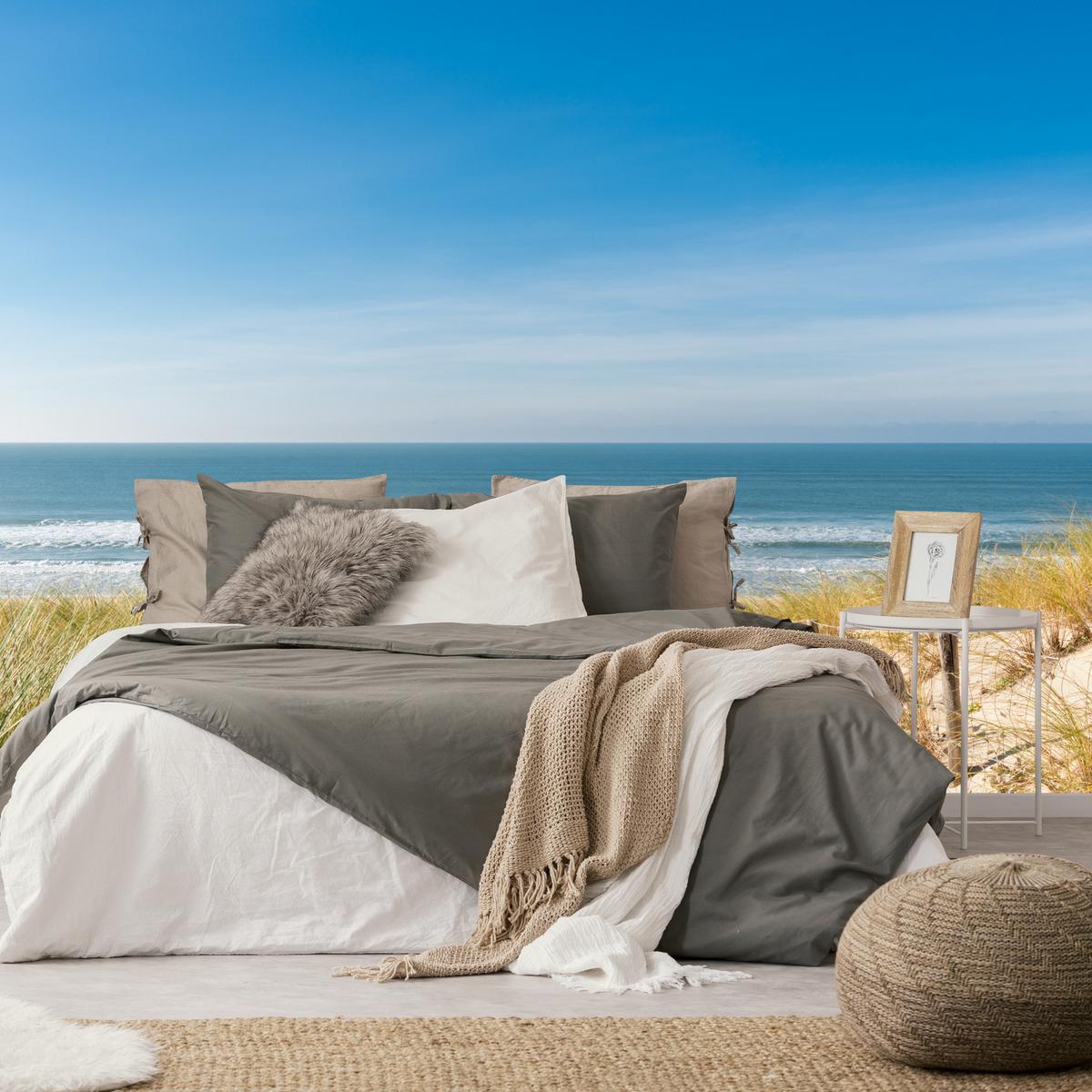 FOTOTAPETE Strand Meer Landschaft 3D 300x210 - Blau/Beige, Papier (300/210cm) - Muralo