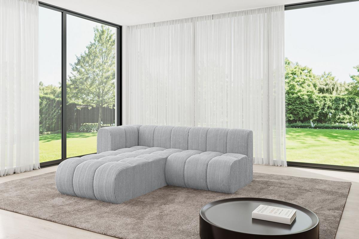 ECKSOFA modulares Sofa Darnel-L1 - 205x177x70 cm Grau - Grau, Holzwerkstoff/Textil (205/177cm) - ALTDECOR