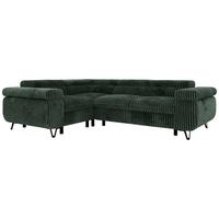 ECKSOFA ORSO L Dunkelgrün Cord - Links Seite - Dunkelgrün/Schwarz, Textil/Metall (197/268cm) - MKS