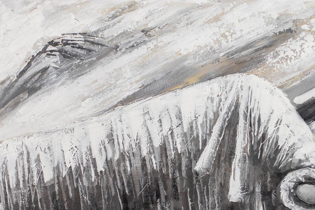 ACRYLBILD HANDGEMALT 100/75 cm - Schwarz/Grau, Holz/Textil (100/75cm) - KUNSTLOFT