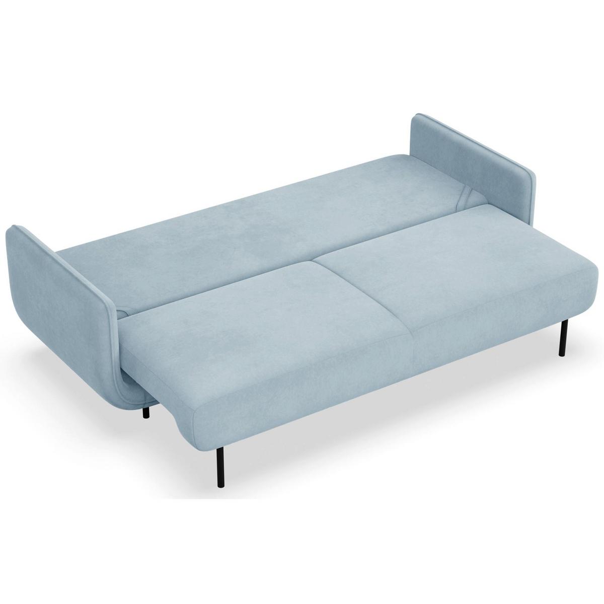 SCHLAFSOFA Ovals Hellblau - Schwarz/Hellblau, Textil/Metall (236/95/96cm) - Selsey