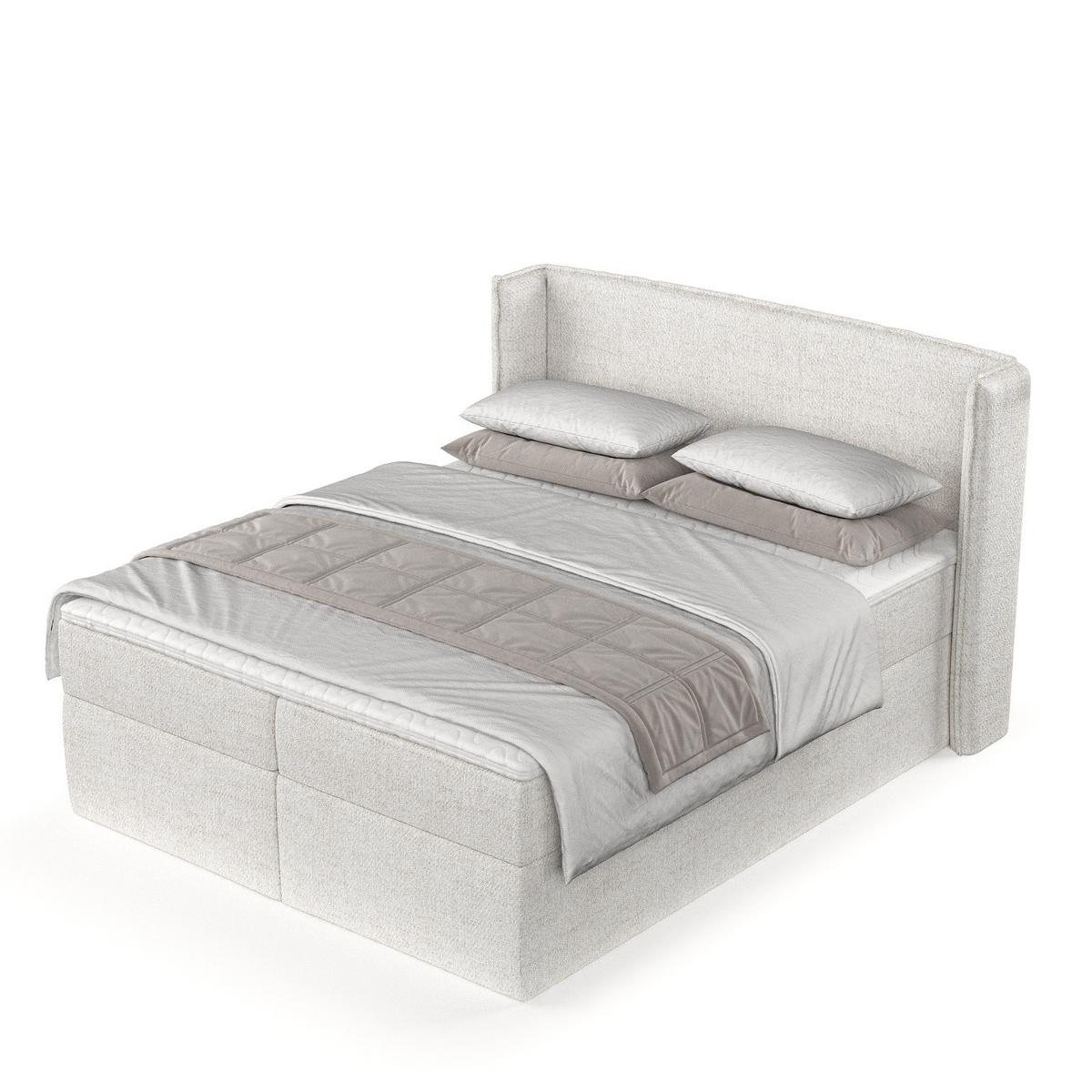 BOXBETT Viva 140/200 cm Creme im Neve Stoff - Creme/Schwarz, Holz/Holzwerkstoff (140/200cm) - AltaBeds