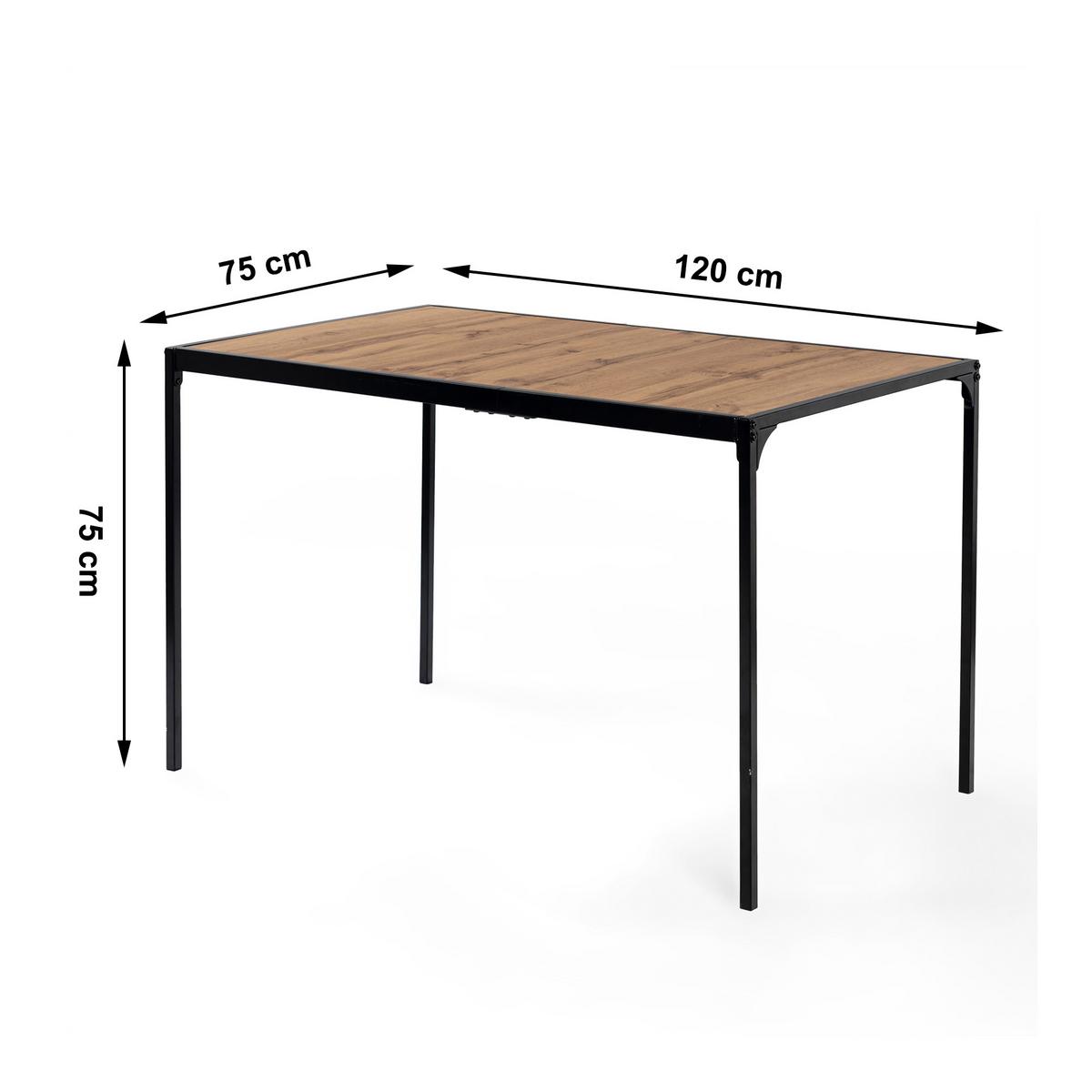 ESSZIMMER SET – 1 Tisch + 4 Stühle – Holzoptik & Wildleder - Braun, Holzwerkstoff/Metall (120/75/80cm) - Urban Meuble