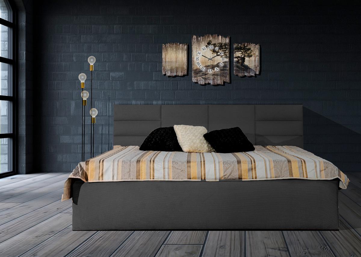 POLSTERBETT Madera Anthrazit 120 x 200 x 40 cm Stauraum unter der Liegefläche Mit hochwertiger Matratze H3 (bis 120 kg) und Lattenrost - Anthrazit, Textil (120/200cm) - Halmon Schlafkomfort Betten 