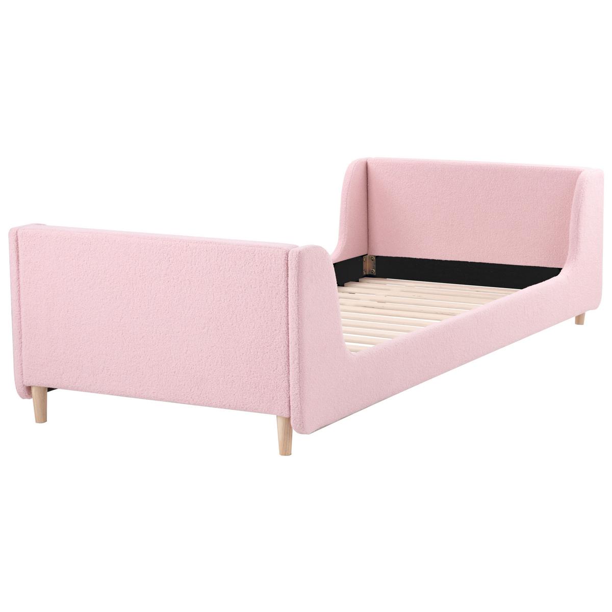 KINDERBETT 90x200 cm Rosa Laye - Pink, Textil (90/200cm) - Beliani