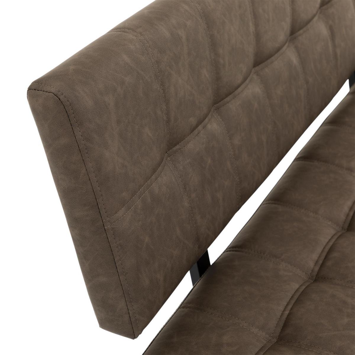 ESSZIMMERBANK KAROSI dunkelbraun - Dunkelbraun, Kunststoff/Metall (140/88/60cm) - IDIMEX