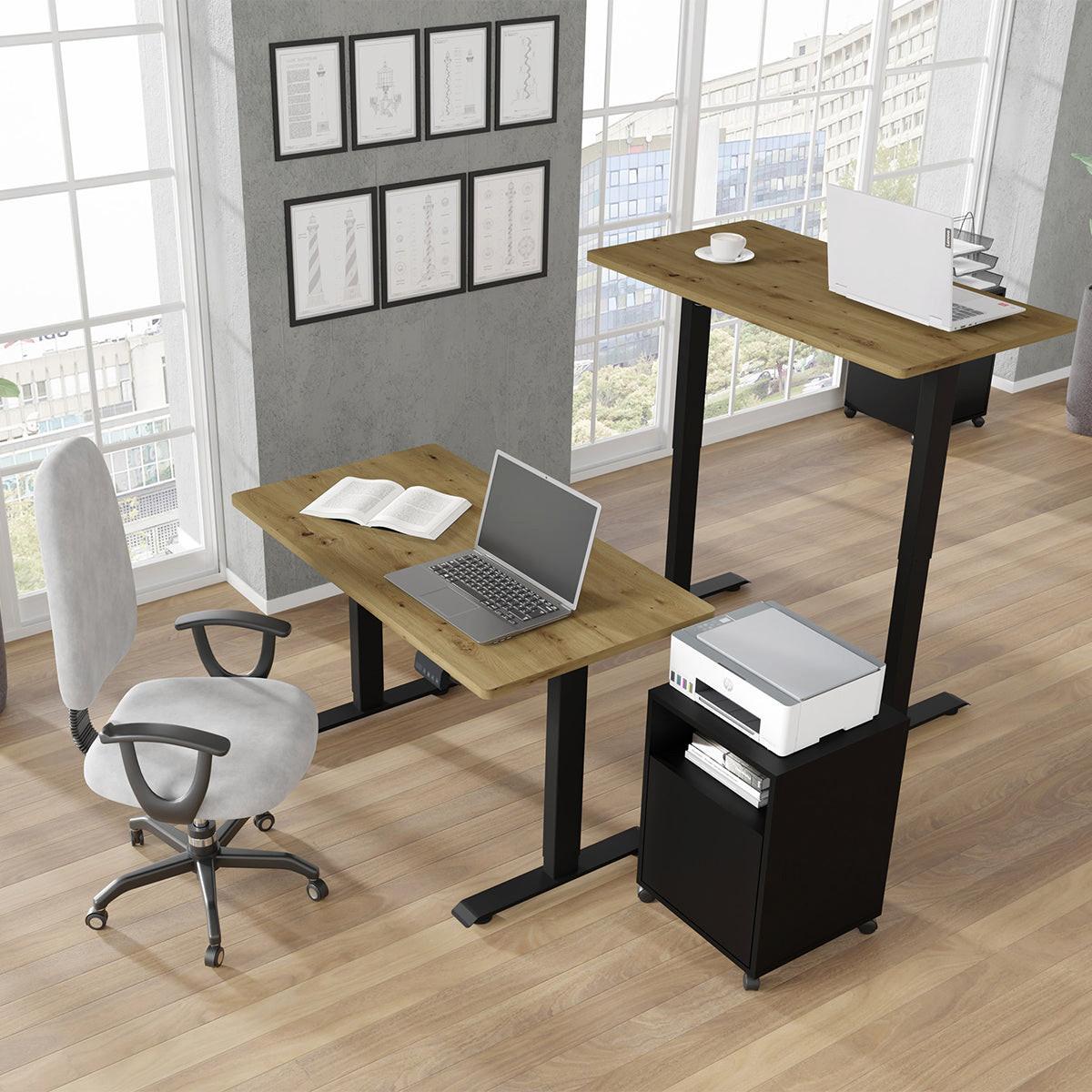 SCHREIBTISCH Ergo Holz und Schwarz - Schwarz, Holzwerkstoff (120/65/73cm) - Petits-meubles