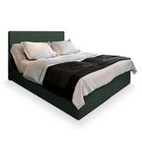 BOXBETT MILARA 140x200 cm mit Matratze und Topper - Grün - Grün, Holz (140/200cm) - MASSENO