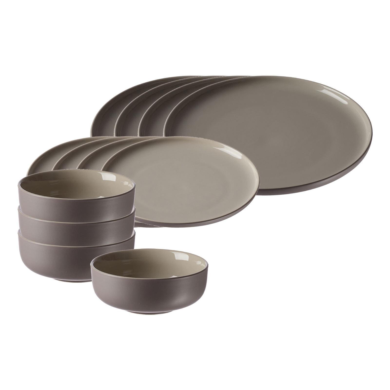 BASIC-SET Jasper Taupe 12-tlg. - Taupe, Keramik (2/2/2cm) - Ritzenhoff Breker