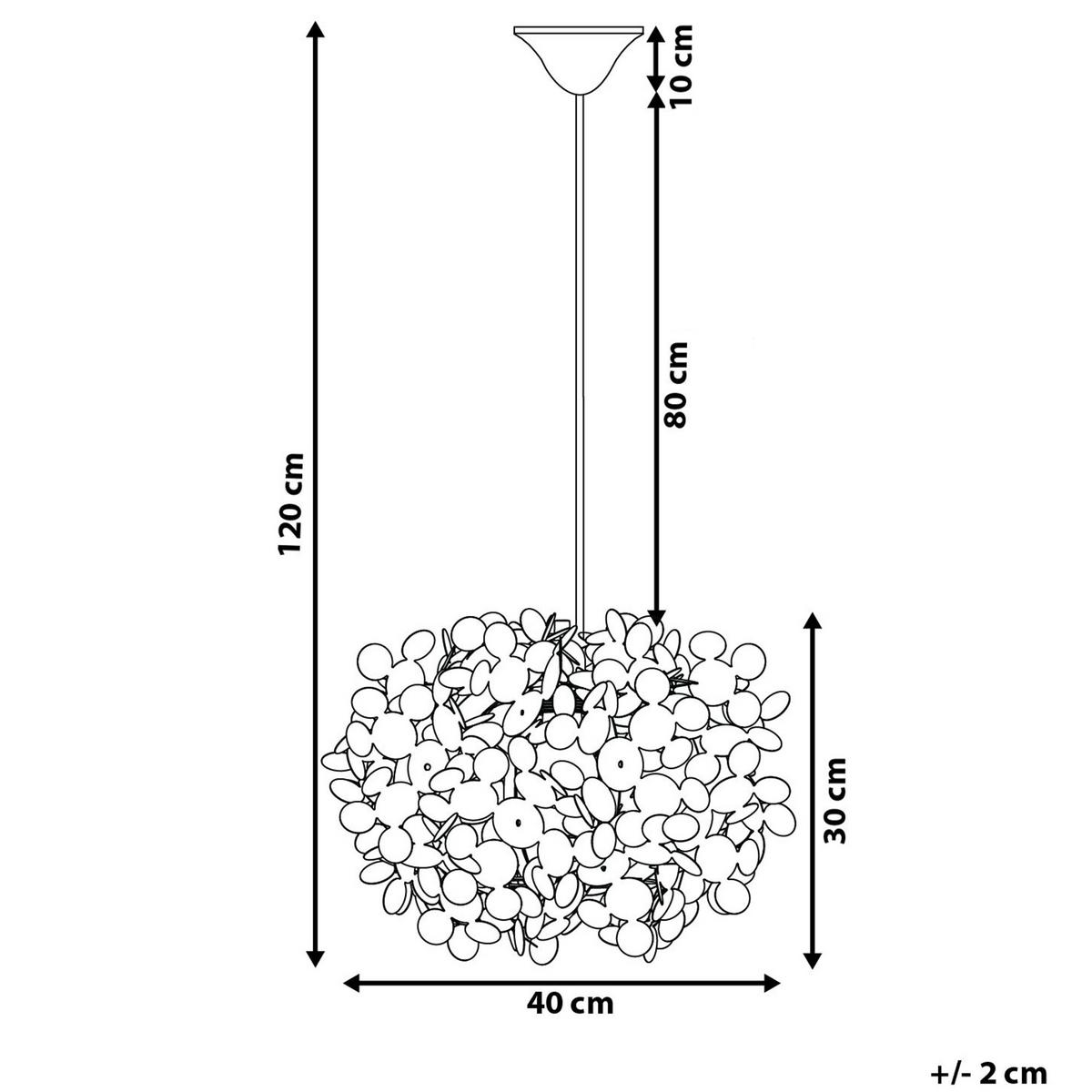 HÄNGELEUCHTE Weiß Lamone - Creme, Kunststoff (40/40/120cm) - Beliani