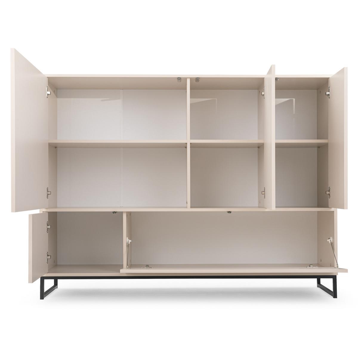 KOMMODE AZIR 160/120/45cm mit Schubladen 5 Türen Beige - Beige, Holzwerkstoff (160/120/45cm) - MASSENO