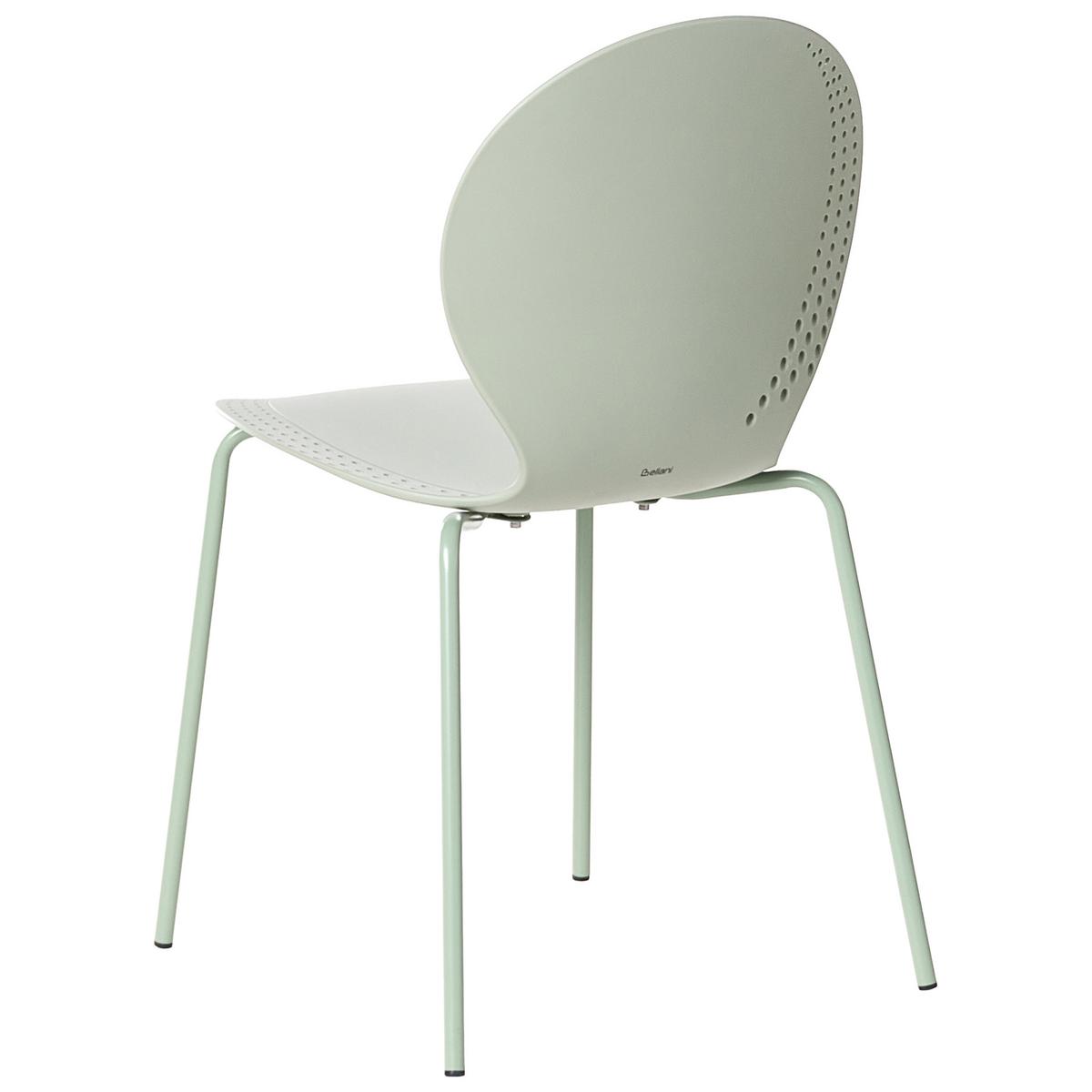 GARTENSTUHL 4er-Set stapelbar Hellgrün Milos - Hellgrün, Kunststoff (45/80/48cm) - Beliani