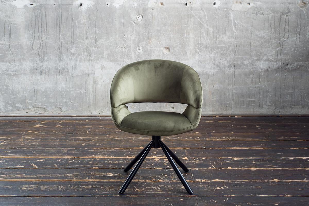 ESSZIMMERSTUHL LARA Dunkelgrün Velvet Drehbar (360°) (1er-Set) - Dunkelgrün, Kunststoff/Textil (61/82/62cm) - KAWOLA
