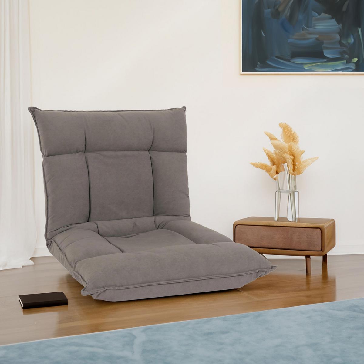 BODENSESSEL Grau - Grau, Textil (110/14/57cm) - MCW