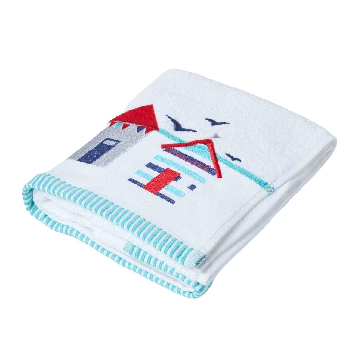 HANDTUCH Strandhaus weiß - Weiß, Textil (50/90cm) - Homescapes