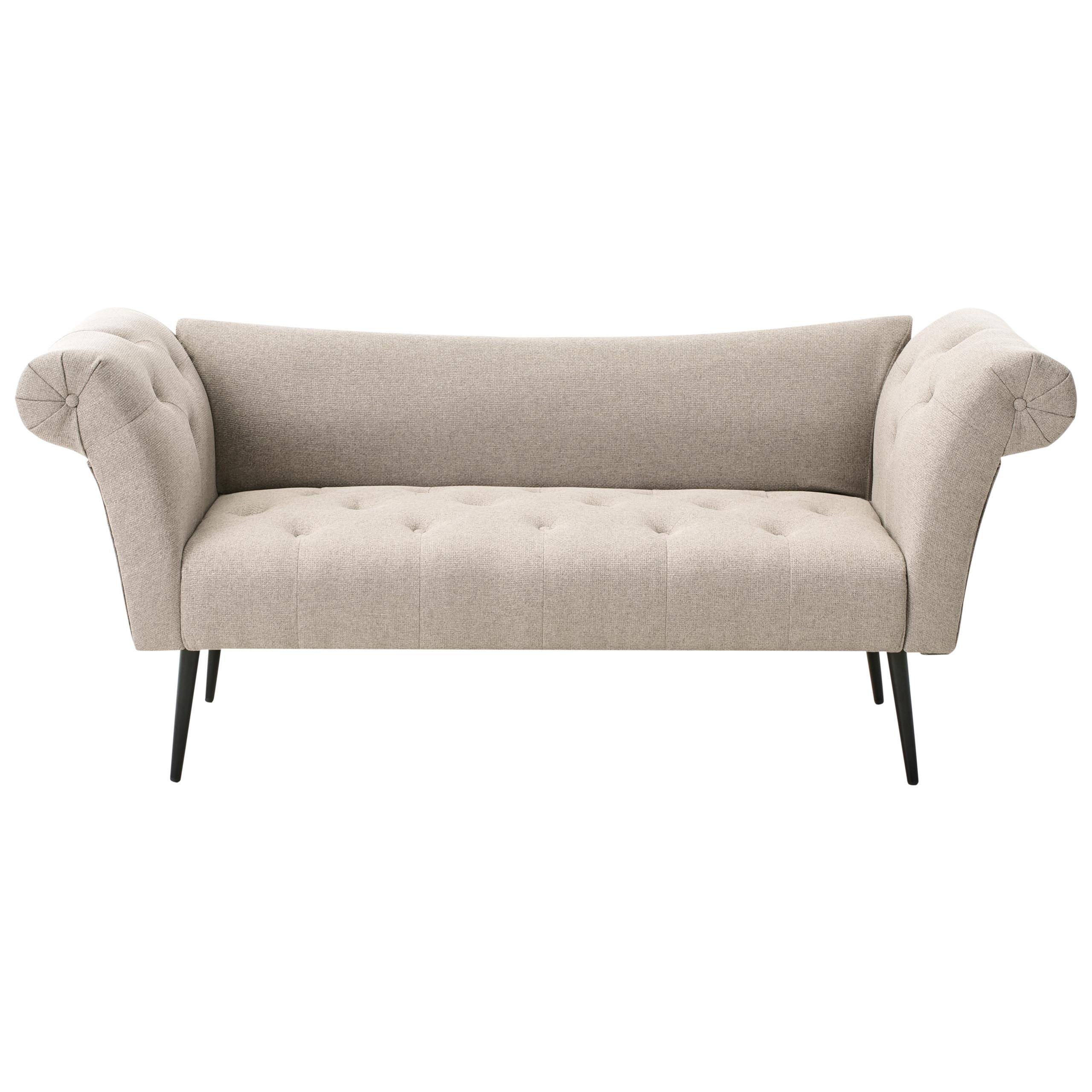 CHAISELONGUE Stoff Hellbraun Nantilly - Hellbraun/Schwarz, Textil (175/76/69cm) - Beliani