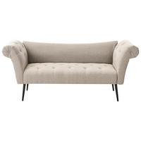 CHAISELONGUE Stoff Hellbraun Nantilly - Hellbraun/Schwarz, Textil (175/76/69cm) - Beliani