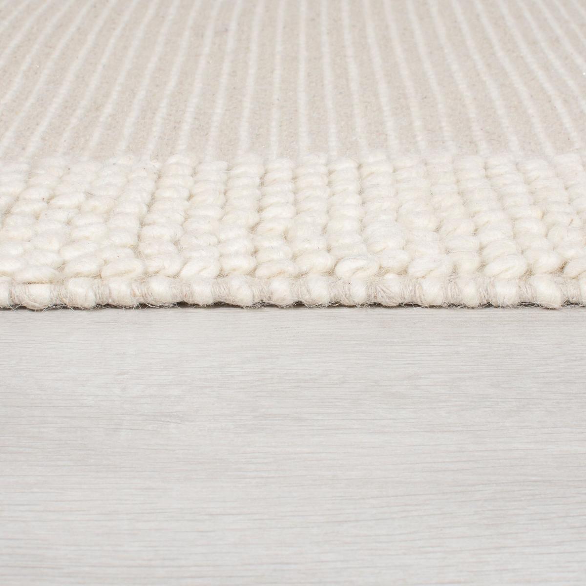 WOLLTEPPICH MOAT, mit Bordüre, Beige-Natur, 80 x 150 cm - Beige, Textil (80/150cm) - KADIMA DESIGN